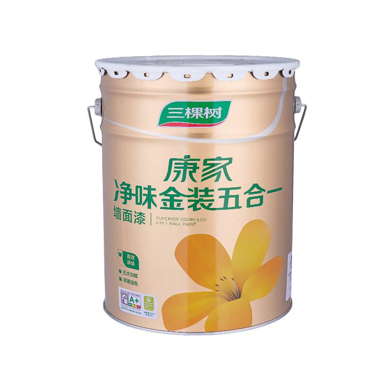 三棵树漆金装净味五合一 乳胶漆环保室内墙面漆耐擦洗抗碱防霉15L