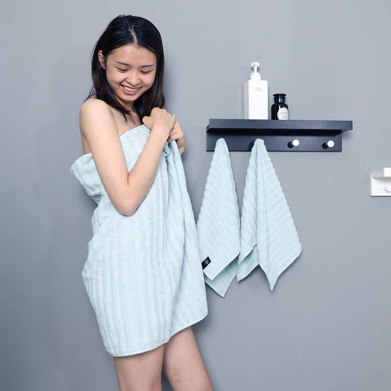 S588纯毛巾浴巾三棉件毛套情侣款一对CLF女家用男款水不掉20吸25