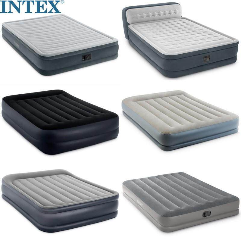 INTEX户外内置电泵靠背充气床加宽家用双人双层加厚冲气床气垫床