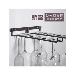 镀铬双进门悬挂红酒杯架倒挂家用高脚杯收纳架子置物架红酒架摆架