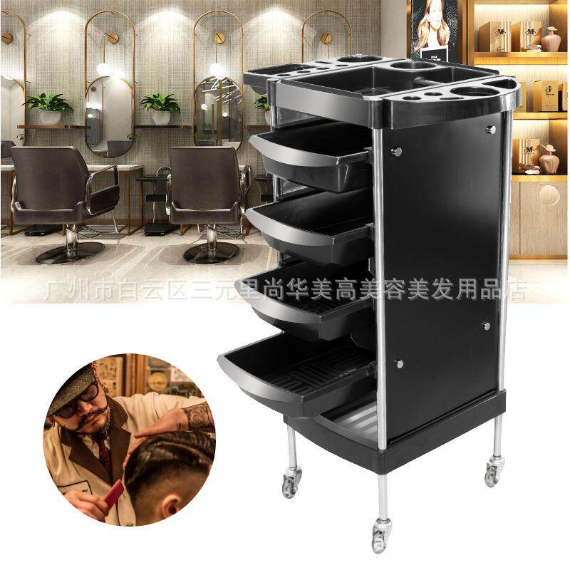 复古美发车发廊工具小推车理发店烫染发型师加固大号带轮手推杠车