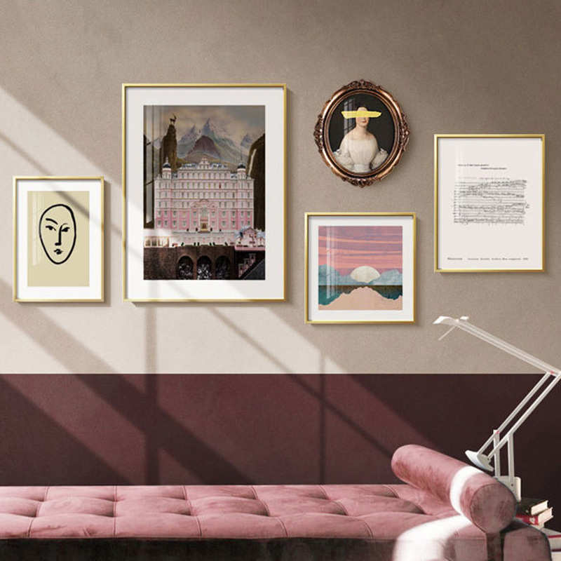 法式轻奢客厅装饰画小众复古组合餐厅挂画北欧风格沙发背景墙壁画