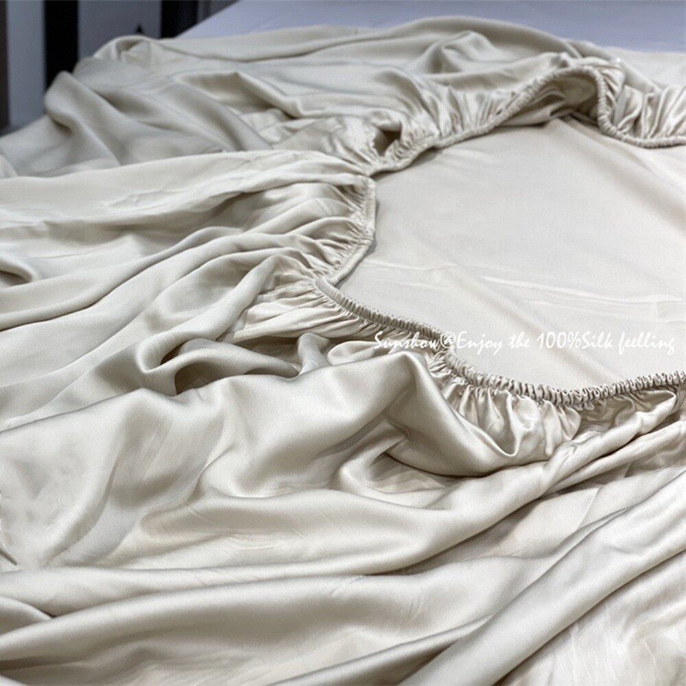 真丝质感~60支天丝床笠枕套单件夏季冰凉丝滑纯色莱赛尔双人床单