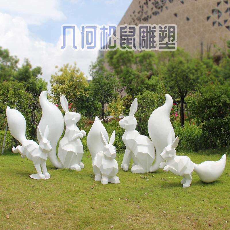 仿真几何鼠雕塑摆件户外花园林小区装饰雕塑庭院草地花海动物景观