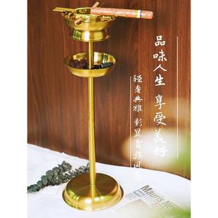 风JF 季 2021创意盘香长杆雪茄烟缸家用摆件不锈钢厂家批发