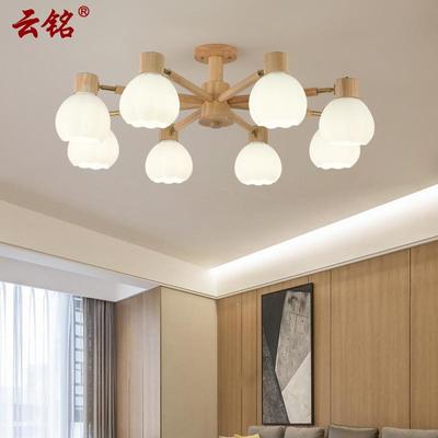 全光谱客厅吸顶灯原木风日式榻榻米护眼卧室灯温馨实木餐厅灯8570