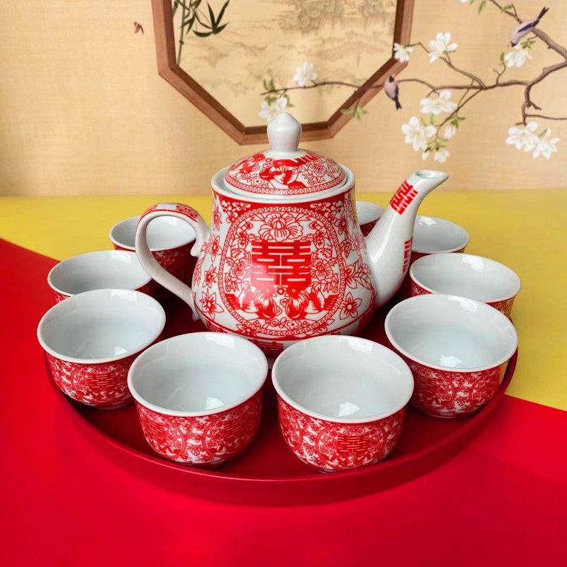 婚庆鸳鸯剪纸茶壶婚庆茶具套装敬茶婚庆用品茶杯茶壶新款茶具,节庆用品/礼品,喜碗/敬茶杯,淘宝优惠券,粉丝福利购,淘宝优惠卷
