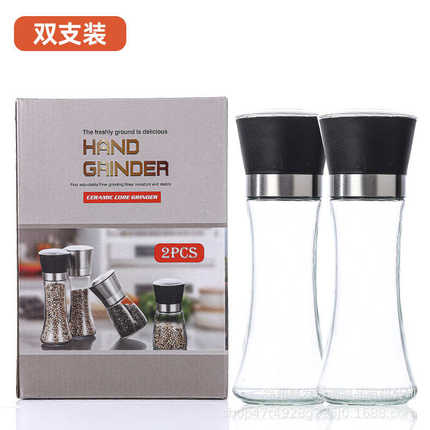 调料瓶304花椒颗研磨磨钢芯家用器不锈钢 手动黑胡椒胡椒粉白手碳