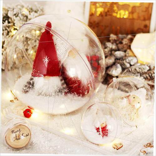 Christmas clear hollow acrylic round ball DIY candy box