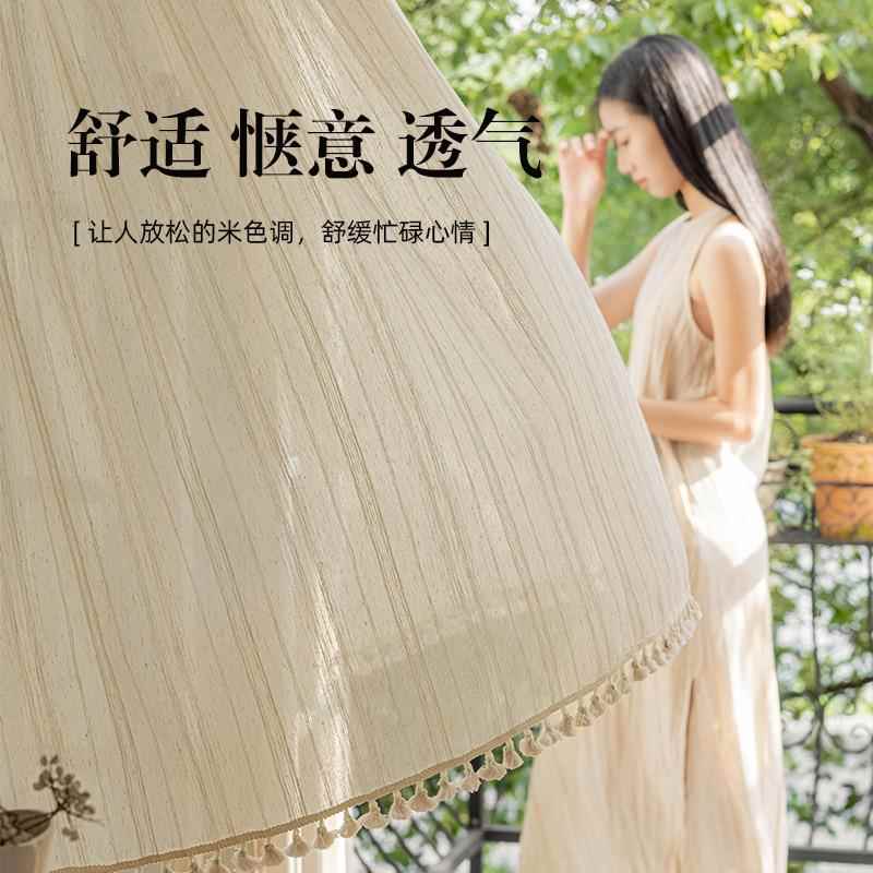 条纹日式家用门帘棉断窗帘隔阳台飘窗厨卧房室遮麻光半帘F5M79545
