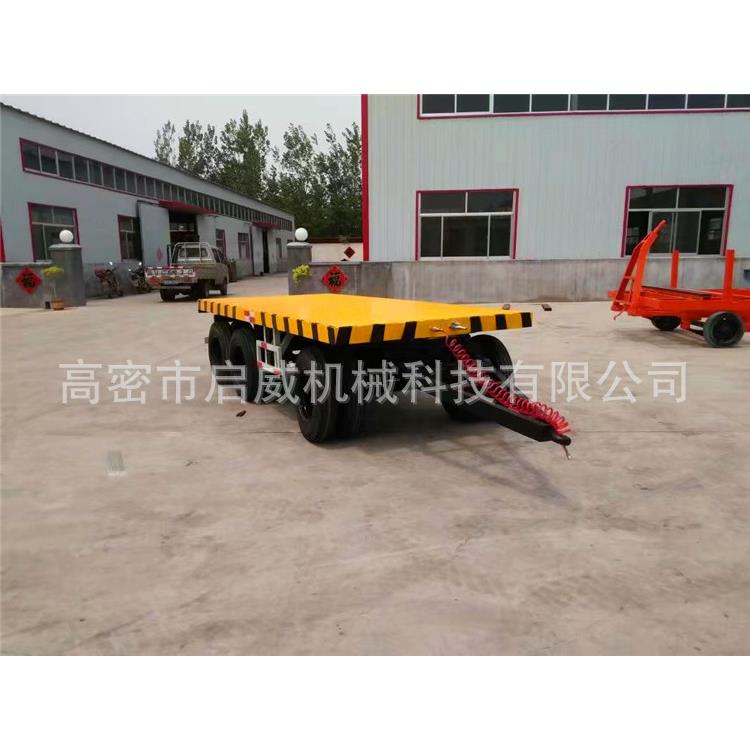 12吨平板拖车前一桥后二桥牵引拖车拖拉机牵引平板拖车