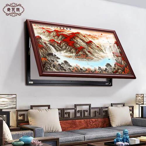 大尺寸新中式电表箱装饰画 画2025新款免打孔山水配电箱高端遮挡