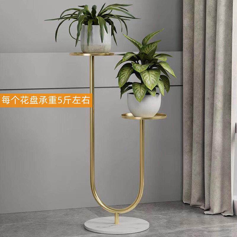 岩板铁艺花架室内装饰创意花架多层阳台绿萝花盆架子客厅落赵之周