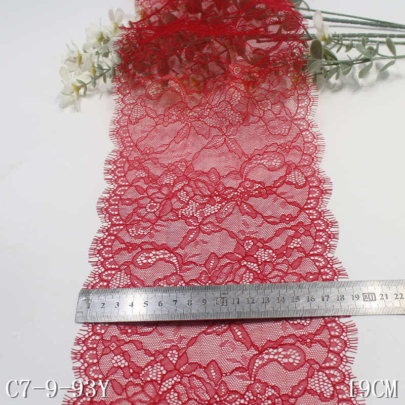 唐隆多色轻薄双边波浪无弹睫毛花边 DIY服装窗帘19cm蕾丝花边辅料