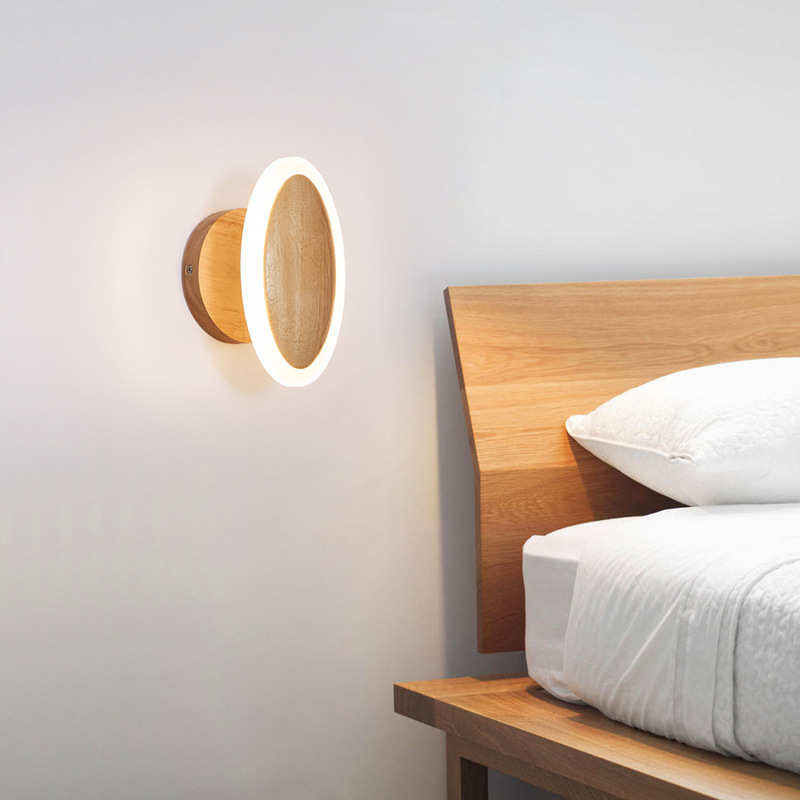 小众温馨原木壁灯 北欧式走廊楼梯过道灯酒店床头阳台双用吸顶灯