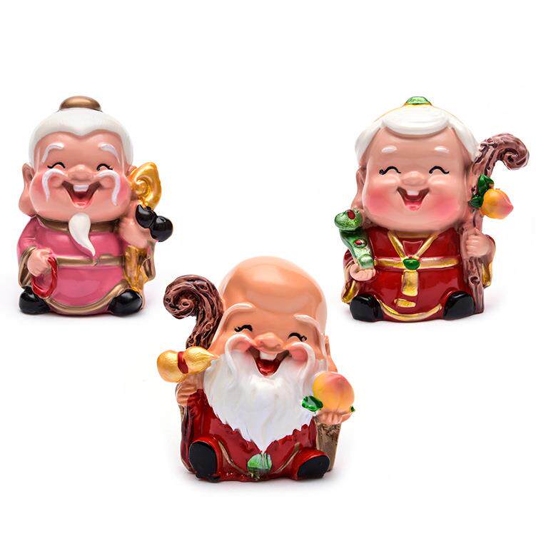 寿公寿婆蛋糕装饰摆件寿星公烘焙配件汽车用品饰品财神爷车载
