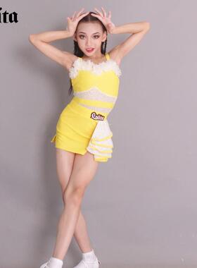 洛利塔女童表演服演出舞蹈服舞裙儿童拉丁舞练功套装少儿练习班服