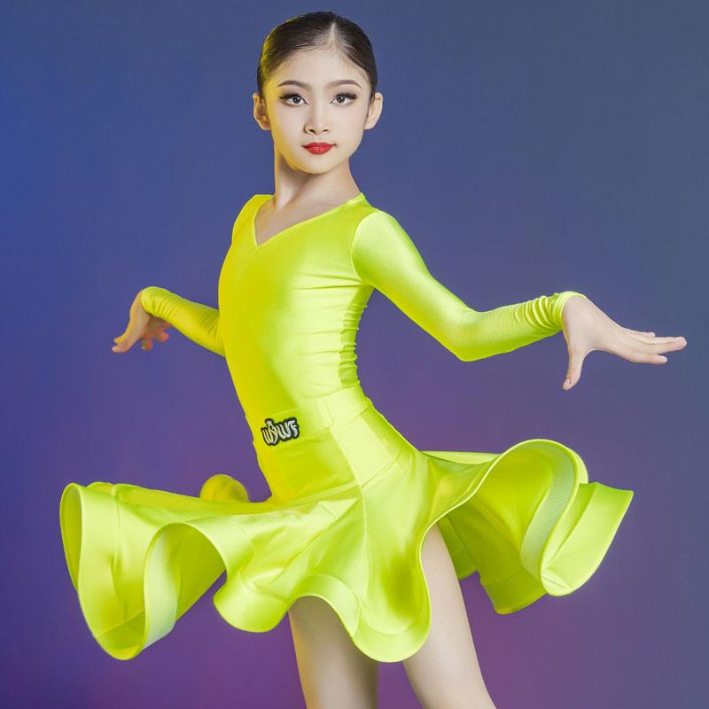 夏季拉丁舞蹈服女儿童专业比赛规定服演出服女童表演服幼儿练功服