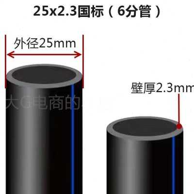 。pe自来给水饮用管材20.2s5.32.40.50热熔管3分4分6分1寸防冻63