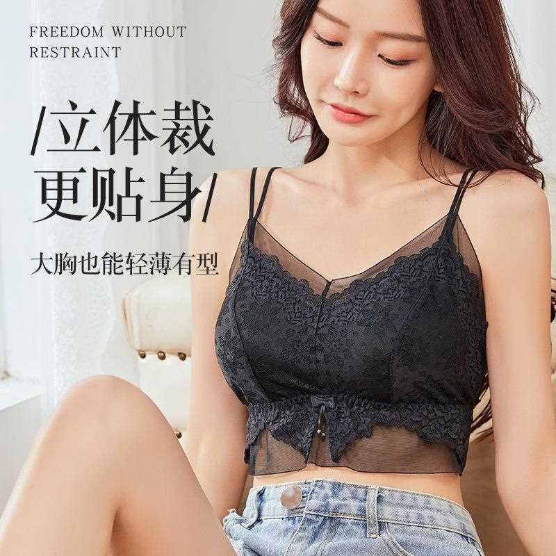 新款直销2023乳胶蕾丝美背裹胸文胸吊带抹胸内衣女生防走光内搭新