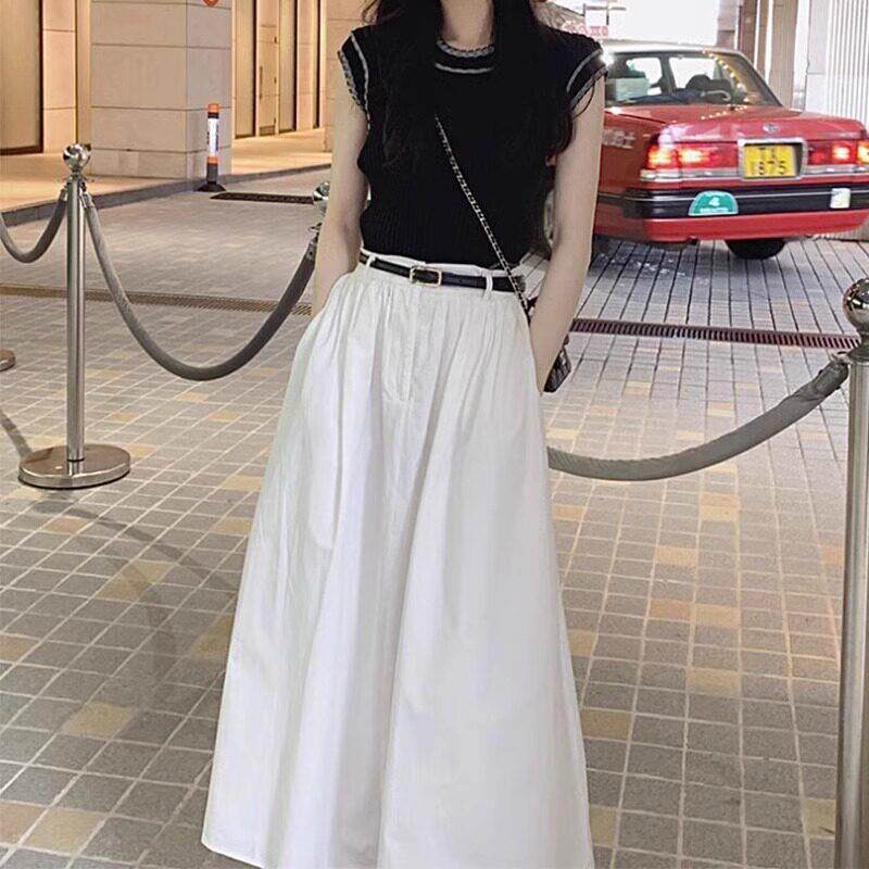 欧洲站网红2025年夏季新款减龄气质文艺风知性半身裙子女式套装裙