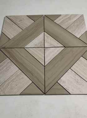 OMK源厂家现货式QPR灰拼白木马纹天然法大理石头赛克地砖