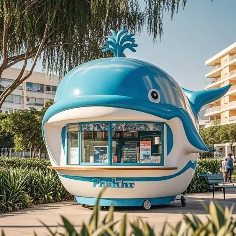 定制玻璃钢售卖亭网红打卡商业街售卖车旅游景区货架卡通陈美直销