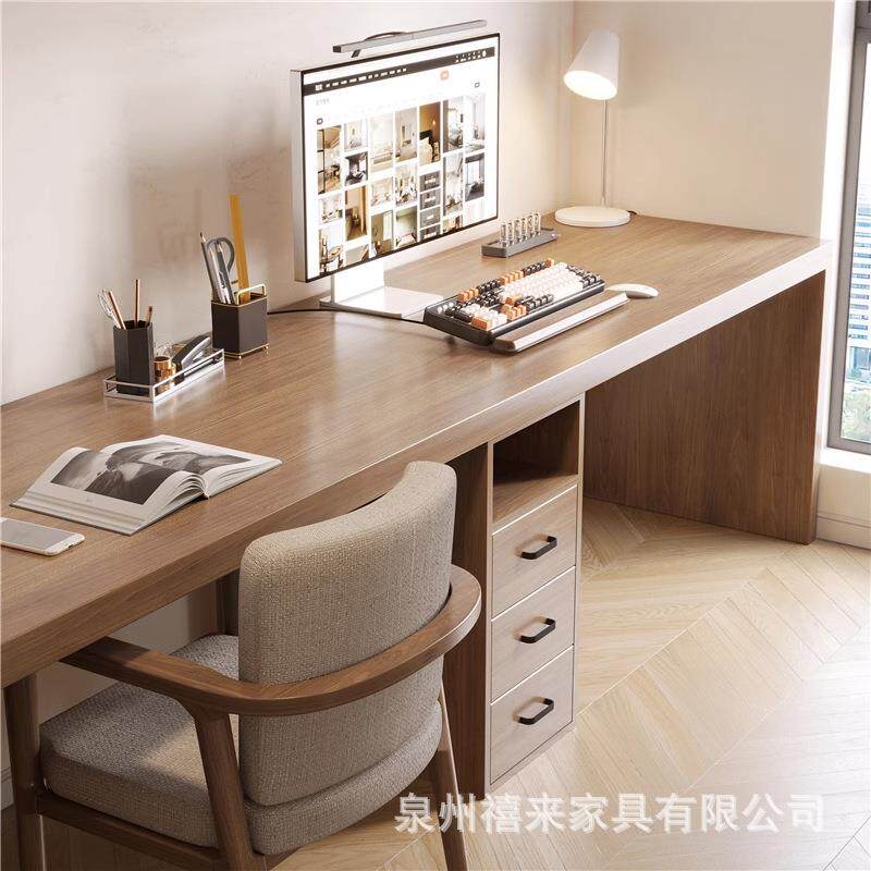 实木双人电脑桌卧室儿童学习桌书桌学生家用简约现代沙发后长条桌