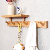 挂衣钩墙上门后衣服挂钩客厅卧室玄关入户实木衣帽架家用收纳挂架