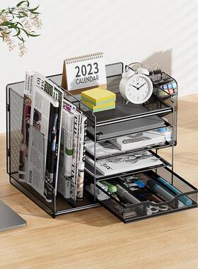 新款办公室文文件架收架多层架桌面置物架办纳公JL16用品件收纳子
