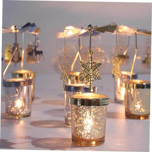Metal Christmas Candlestick snowflake elk merry Christmas 1