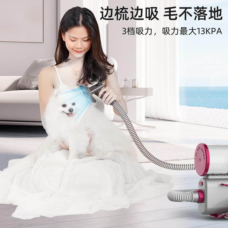跨境新品宠物吹吸剪一体机多功能理毛器剃毛器狗狗猫咪静音吸尘器