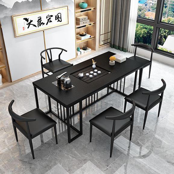 火烧石茶桌椅组合茶具套装一体茶几大理石简约现代茶台功夫泡茶桌