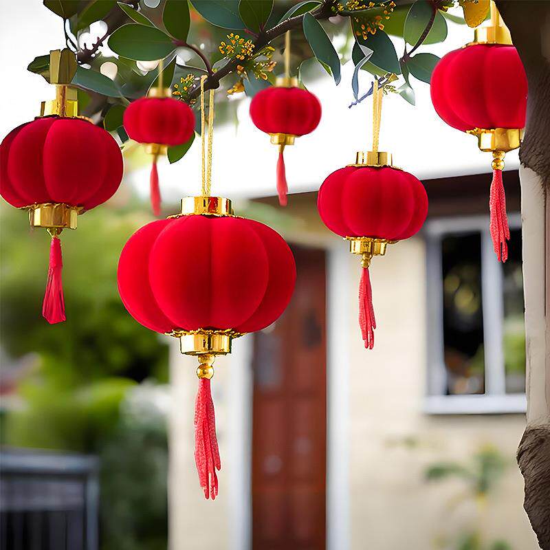 2026元宵红灯笼挂饰马年春节阳台大门过年喜庆绿植装饰品挂件
