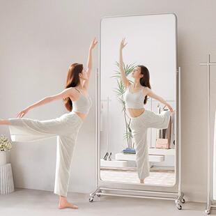 服装 店镜子不锈钢全身镜家用卧室显瘦试衣镜网红轻奢可移动穿衣镜