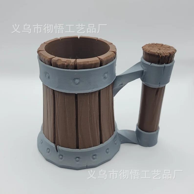 跨境新品仿真木桶Tavern Mug No.3酒馆马克杯 3 号树脂创意啤酒杯