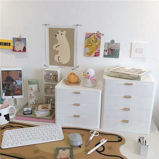 ins简约桌面抽屉收纳盒学生宿舍杂物盒多层储 小姨妈 9WOR 漂亮