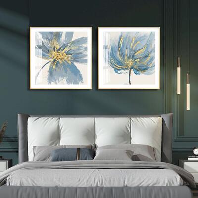 室床头装饰画现代简IMT约温馨宾馆房间卧背景奢画轻壁画联主两卧