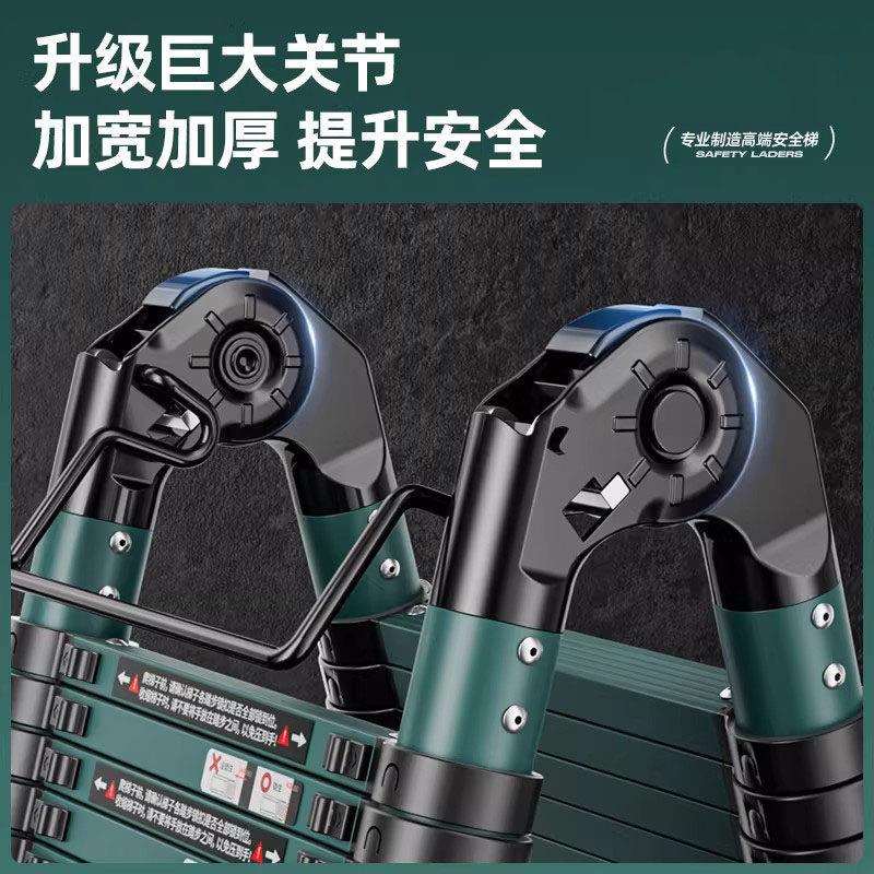 德国梯子家用多能功降升楼梯人字梯0001伸缩便携式加厚工专用折程