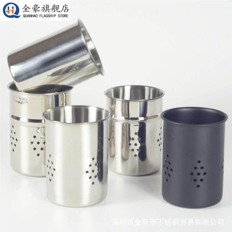 筷笼家用高档新款不锈钢沥水筷子筒304/201 圆形加厚厨房置物架收