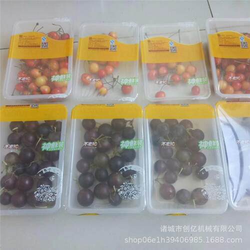 樱桃盒式气调包装机半自动水果保鲜包装机保鲜食品盒式包装机