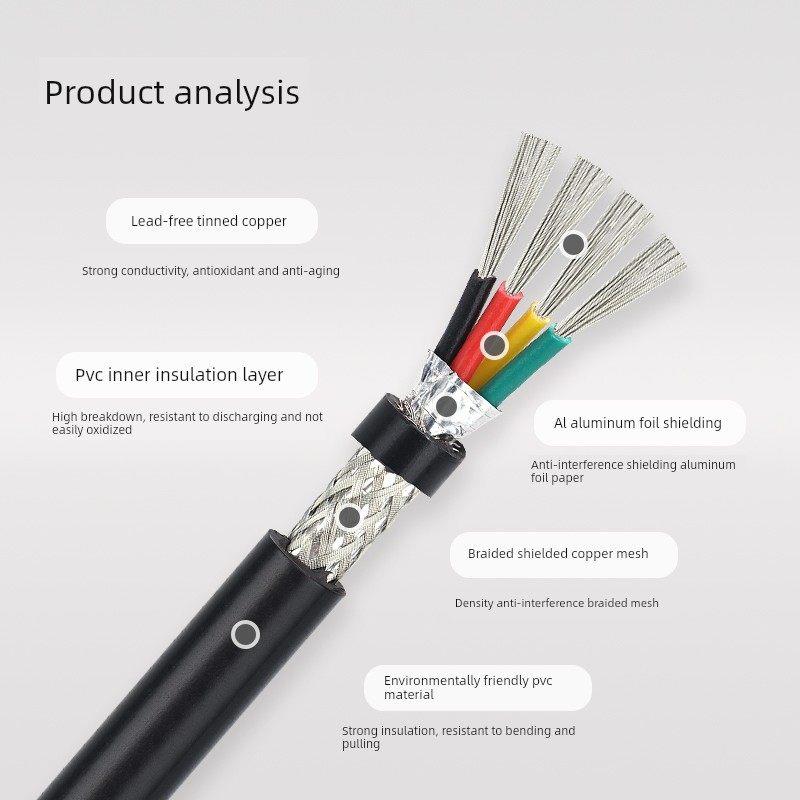 绿能Ul2464屏蔽线28Awg-14Awg带铝箔屏蔽纯铜信号音频护套线