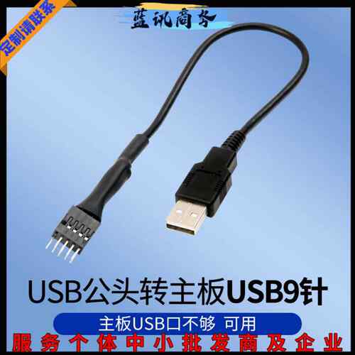 USB公头转主板9PIN 9针9P插针杜邦转接转换线