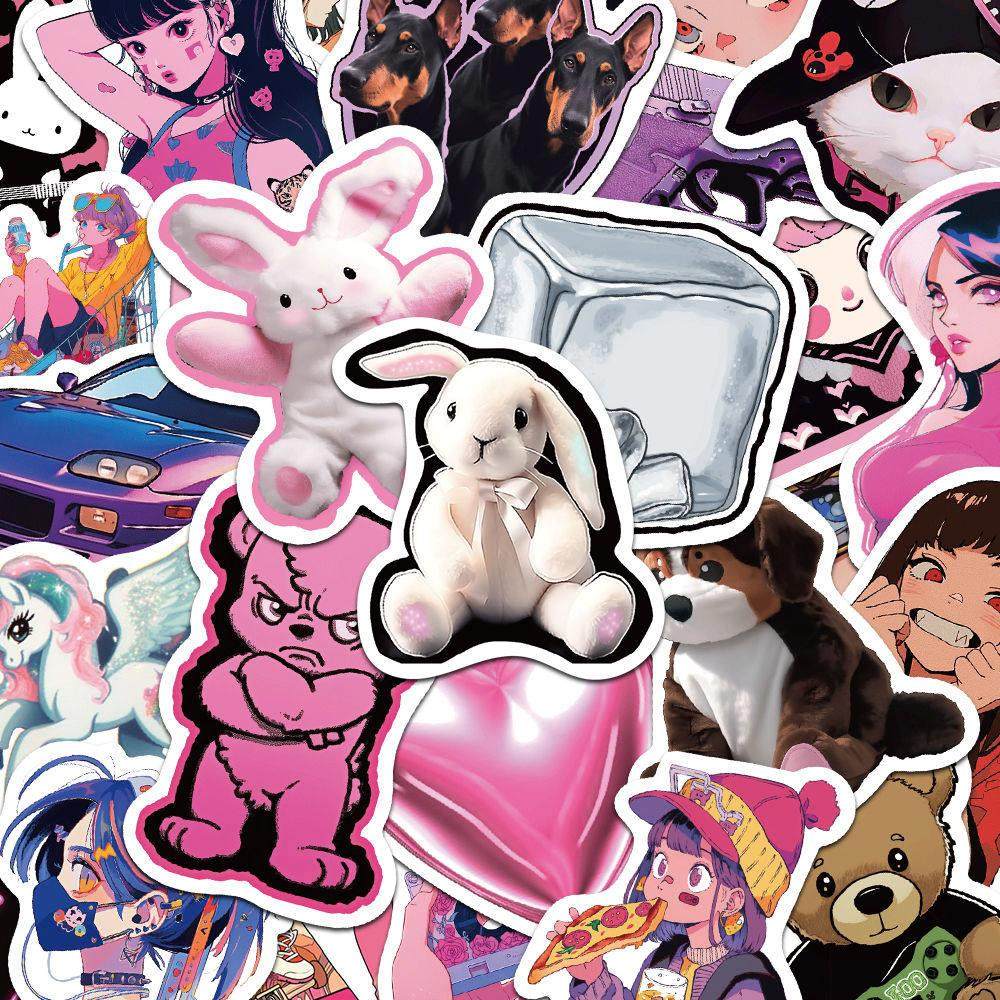 50张美式复古ins风卡通可爱贴纸少女心手机壳笔记本装饰防水贴纸,文具电教/文化用品/商务用品,贴纸/立体贴纸,淘宝优惠券,粉丝福利购,淘宝优惠卷