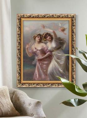 世界名画古典人物油美玄关欧式别墅挂画复古装饰画室卧88266壁画