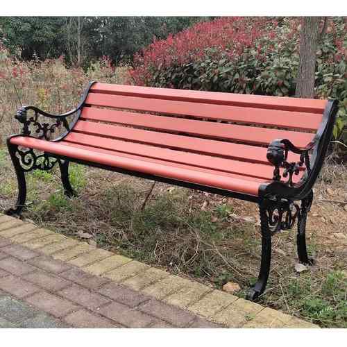 公园椅户外长椅子庭院休闲塑木广场铸铝椅室外有靠背座凳铸铁排椅