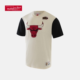 复古T恤刺绣大logo 公牛队 运动潮流短袖 NBA-Mitchellness