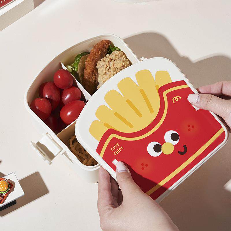 薯条饭盒便当盒可爱微波炉加热上班族办公室水果餐具卡通餐盒食堂