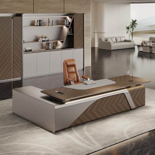 老板桌办公桌椅组合现代大气轻奢感办公室董事长总裁桌大班台