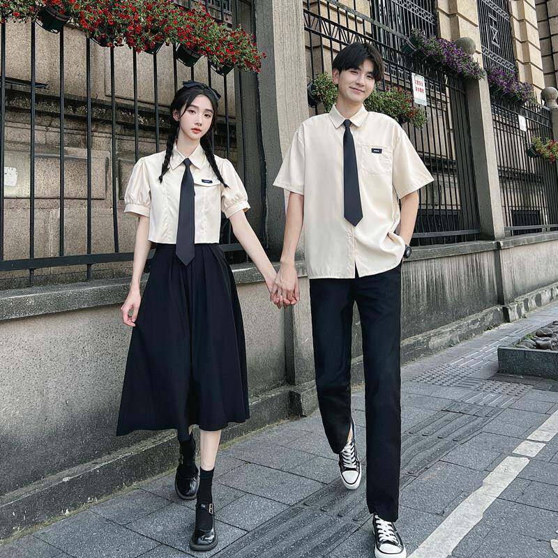 中学生班服夏季套装学院风毕业照JK衬衫初高中生合唱团朗诵演出服